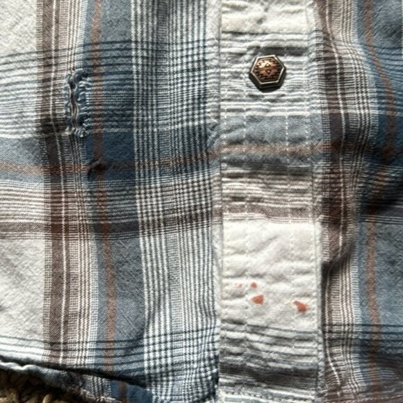 Ariat M 10-12 Gray White Plaid Retro Fit Lazy U Ranch - Picture 6 of 11